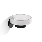 Decor Walther Basic Мыльница со стеклянной чашей, подвесная, цвет: черный матовый 0536060