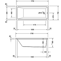 Duravit Vero Air Ванна 170x75 см, built-in, цвет: белый 700412000000000
