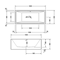 Duravit Vero Air Ванна 180x80 см, цвет: белый 760418000AS0000