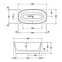 Duravit White Tulip Ванна акриловая 160х80хh63 см, отдельност., цвет: белый 700468000000000