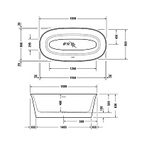 Duravit White Tulip Ванна акриловая 180х90хh63 см , отдельност., цвет: белый 700469000000000