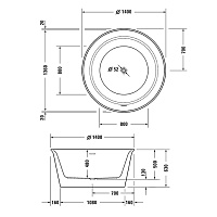 Duravit White Tulip Ванна акриловая 140хh63 см, отдельностоящая, цвет: белый 700470000000000