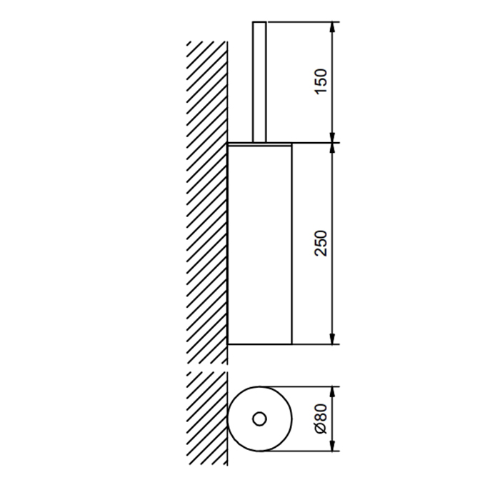 Fantini Young Ершик для унитаза подвесной с латунной колбой, цвет: хром 96 02 7647