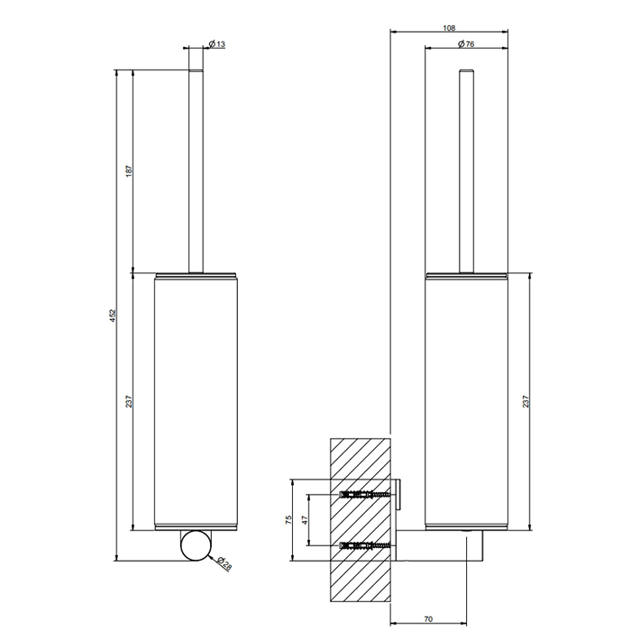 Gessi 316 Accessories Ершик настенный, цвет: Black XL 54720#299