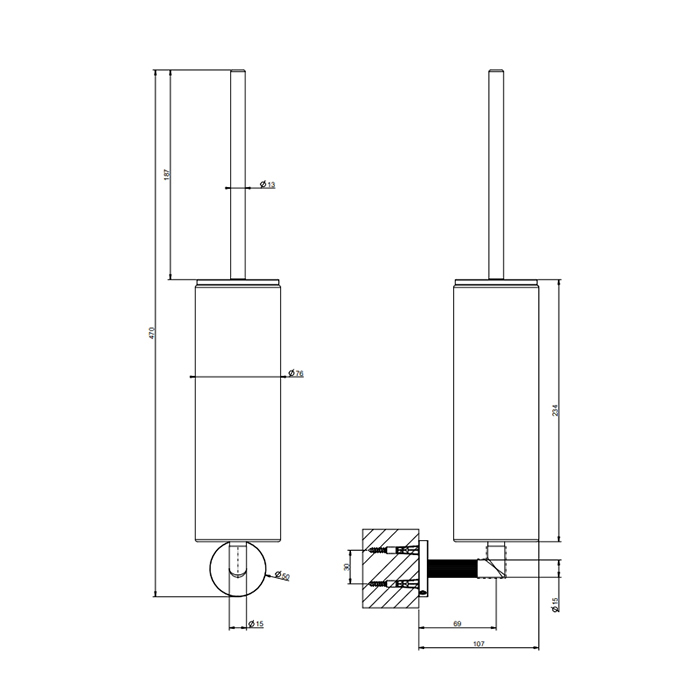 Gessi Ingranaggio Ершик для унитаза подвесной с латунной колбой, цвет: хром/белый 63819#031