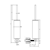 Gessi Ingranaggio Ершик для унитаза подвесной с латунной колбой, цвет: хром/белый 63819#031