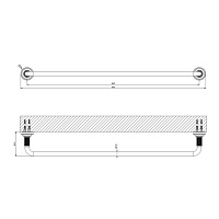 Gessi Venti20 Полотенцедержатель 60 см, подвесной, цвет: matte black 65503#299