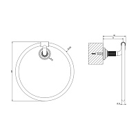 Gessi Venti20 Полотенцедержатель-кольцо 22,4 см, цвет: matte black 65509#299