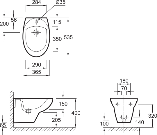 Биде подвесное Jacob Delafon Patio E4189 E4189-00