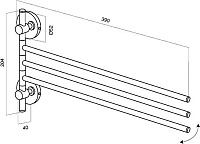 Am.Pm Bliss L Полотенцедержатель тройной подвесной 39 см, цвет: хром A5532764