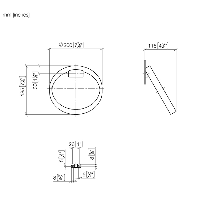 Dornbracht CYO Полотенцедержатель-кольцо, подвесной, цвет: платина матовая 83200811-06