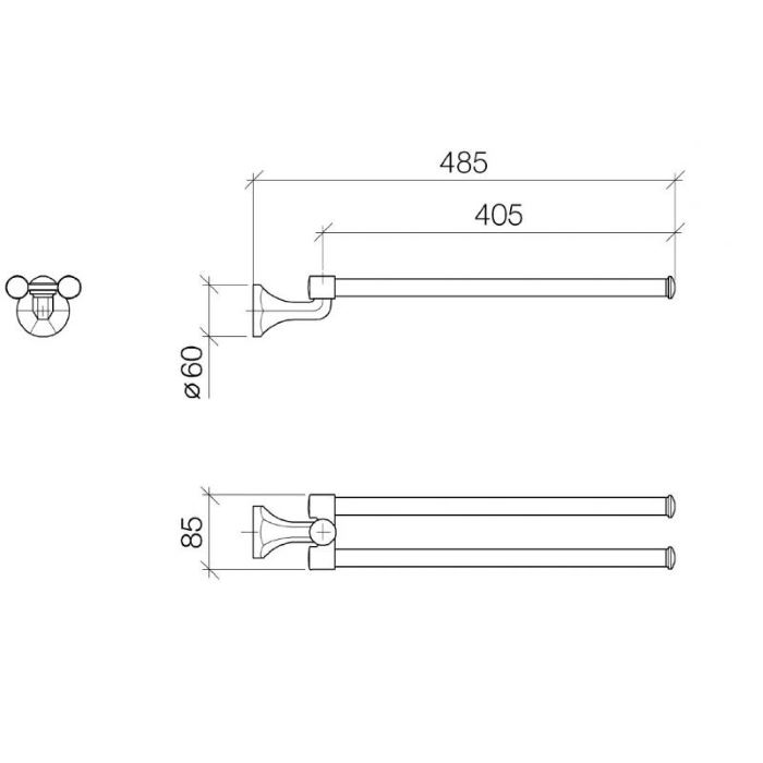 Dornbracht Madison Flair Полотенцедержатель двойной, цвет: хром 83210361-00