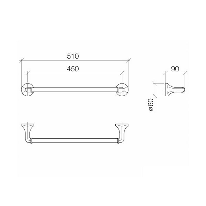Dornbracht Madison Полотенцедержатель 45 см, подвесной, цвет: латунь 83045361-09