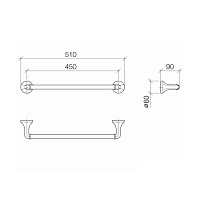 Dornbracht Madison Полотенцедержатель 45 см, подвесной, цвет: латунь 83045361-09