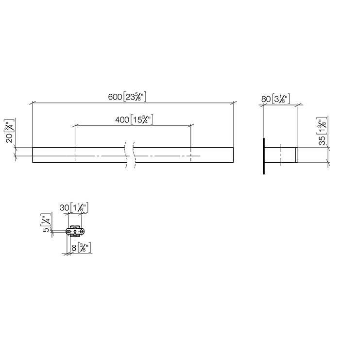 Dornbracht Mem Полотенцедержатель 60 см, подвесной, цвет: платина 83060780-08