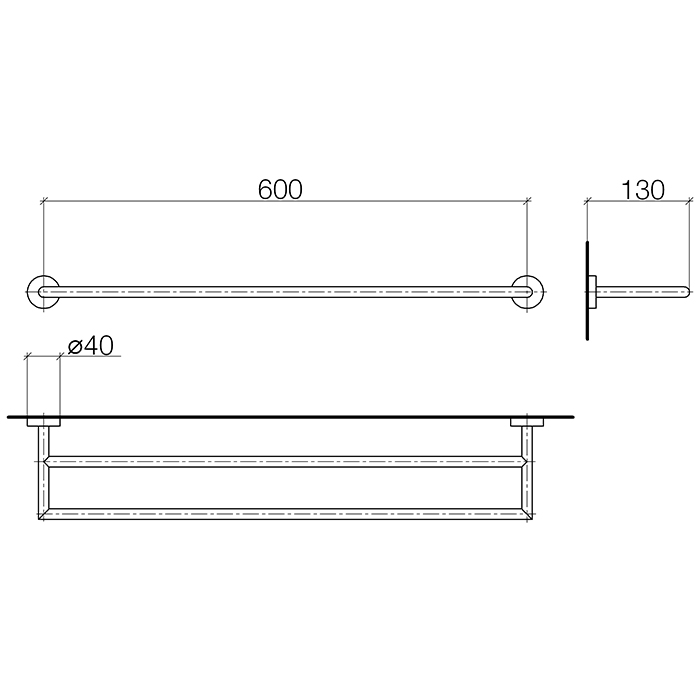 Dornbracht Meta Полотенцедержатель двойной, подвесной, цвет: черный матовый 83061979-33