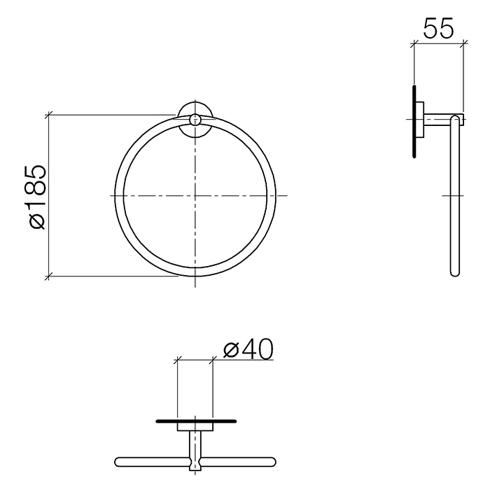 Dornbracht Meta Полотенцедержатель-кольцо, цвет: черный матовый 83200979-33