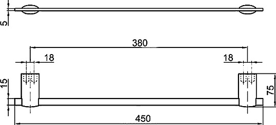 Webert Aria Полотенцедержатель 45 см, цвет: хром AI500501015
