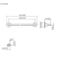 Dornbracht Tara Полотенцедержатель 45 см, подвесной, цвет: платина 83045892-08
