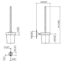 Dornbracht Vaia Ершик для унитаза подвесной, со стеклянной колбой, цвет: платина 83900809-08