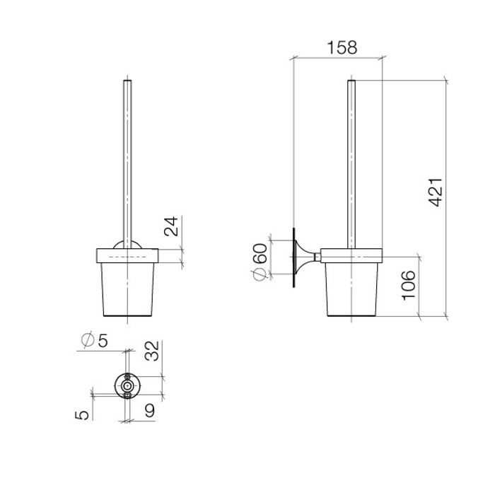 Dornbracht Vaia Ёршик для унитаза, цвет: хром 83900809-00