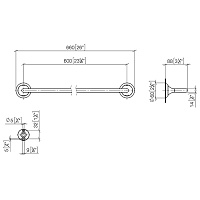 Dornbracht Vaia Полотенцедержатель 60 см, подвесной, цвет: платина 83060809-08