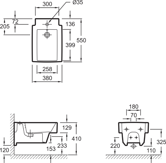 Биде подвесное Jacob Delafon Terrace EMA0002 EMA0002-00