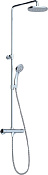 Ravak TE 091.00 Душевая стойка: термостат, ручной душ 5 видов струи, шланг, верхний душ, цвет: хром X070058