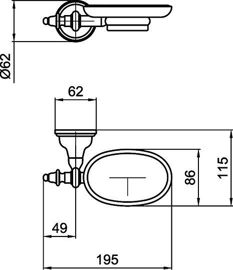Webert Ottocento Мыльница со стеклянной чашей, подвесная, цвет: хром AM500101015