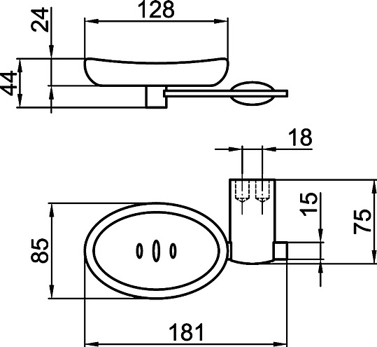 Webert Aria Мыльница с керамической чашей, подвесная, цвет: хром AI500101015