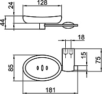 Webert Aria Мыльница с керамической чашей, подвесная, цвет: хром AI500101015