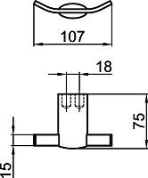 Webert Aria Крючок двойной 7,5х10хh15 см, цвет: хром AI500401015