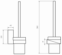 Boheme New Venturo Ершик для унитаза подвесной с керамической колбой, цвет: gold 10319-G-B