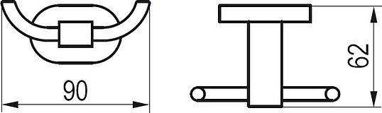 Ravak Chrome CR 100.00 Крючок для полотенец двойной, подвесной, цвет: хром X07P186