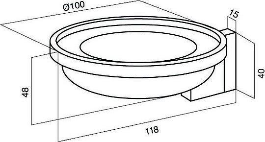 Am.Pm Admire Мыльница со стеклянной чашей, подвесная, цвет: хром глянцевый A1034200