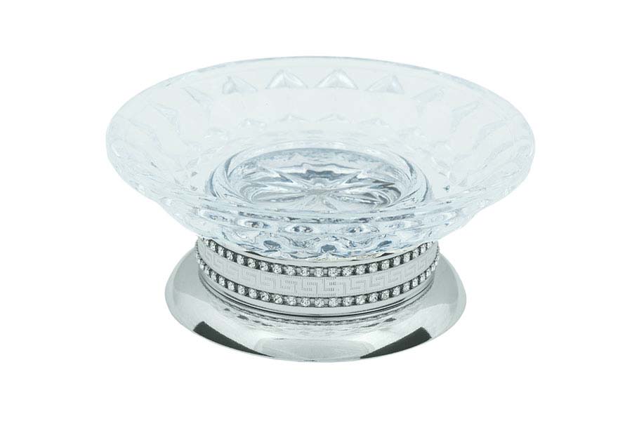 Boheme Brillante Мыльница со стеклянной чашей, настольная, цвет: chrome 10440