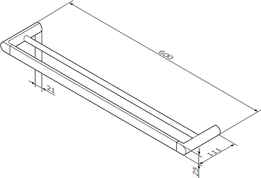 Am.Pm Inspire Полотенцедержатель двойной подвесной 60 см, цвет: хром A50336464