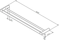 Am.Pm Inspire Полотенцедержатель двойной подвесной 60 см, цвет: хром A50336464