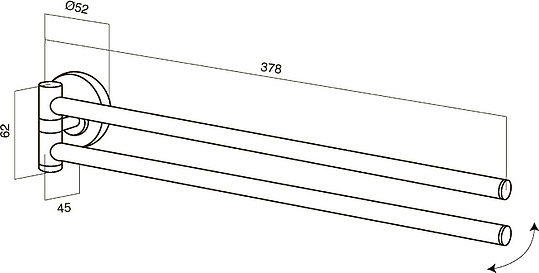 Am.Pm Bliss L Полотенцедержатель двойной подвесной 37,8 см, цвет: хром A5532664