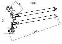 Boheme Medici Полотенцедержатель 39 см, подвесной, цвет: bronze 10616