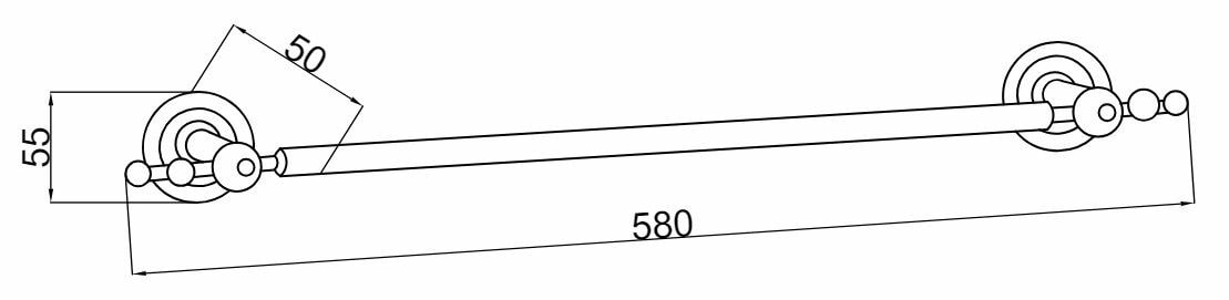 Boheme Imperiale Полотенцедержатель 58 см, подвесной, цвет: gold 10402