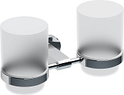 Ravak Chrome CR 220.00 Стакан с двойным держателем подвесной, стекл. матовый, цвет: хром X07P189