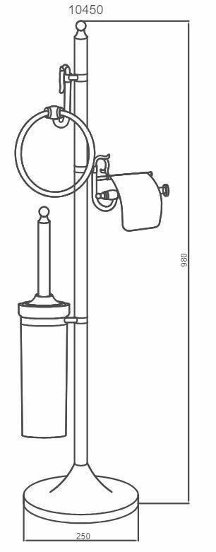 Boheme Brillante Стойка напольная - ершик, держатель бумаги, полотенцедержатель, цвет: chrome 10450