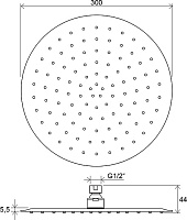 Ravak Chrome Slim 984.00 Верхний душ d30 см, 1 вид струи, без кронштейна, цвет: хром X07P336