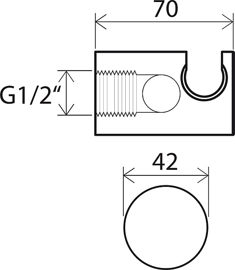 Ravak 706.00 Шланговое подключение с держателем для душа, цвет: хром X07P206