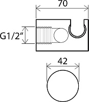 Ravak 706.00 Шланговое подключение с держателем для душа, цвет: хром X07P206