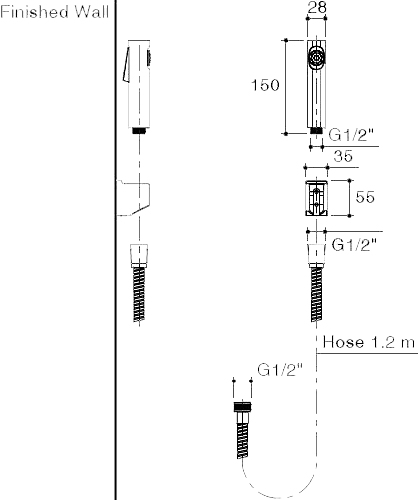 Гигиенический душ Jacob Delafon Cuff E98100-CP