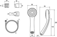 Ravak 901.00 Душевой гарнитур: душевая лейка 1 вид струи, держ. для душа, шланг 150 см, цвет: хром X07P005
