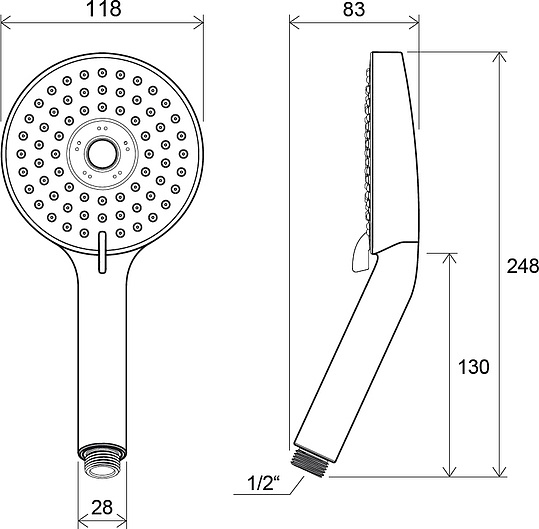 Ravak 903.00 Душевой гарнитур: душевая лейка 1 вид струи, держ. для душа, шланг 150 см, цвет: хром X07S006