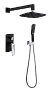 Boheme Venturo Душевой комплект встраиваемый - смеситель, верхний, ручн. душ, 3 потреб., цвет: black 374-B